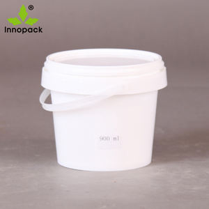 Mini Clair/<span class=keywords><strong>blanc</strong></span> 900ml en plastique de seau de catégorie comestible avec la poignée pour la crème glacée, le beurre, le <span class=keywords><strong>miel</strong></span> - Product Image 2