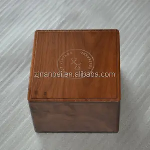 Laser logo antique painted walnut wooden watch box black velvet lining watch boxes