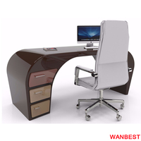 Haute qualité marbre blanc PDG ordinateur bureau bureau exécutif patron bureau de travail Table de bureau étude à domicile Table de travail