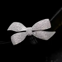 लवली सरल डिजाइन महिलाओं शादी की पार्टी क्रिस्टल ब्रोच पिन चमकदार स्फटिक हीरा Bowknot ब्रोच