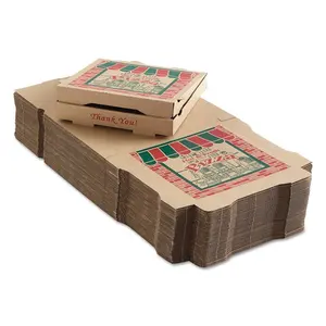 Пользовательские печатные 12-дюймовые белые или коричневые картонные коробки для пиццы, коробки для пиццы из гофрированной бумаги с логотипом