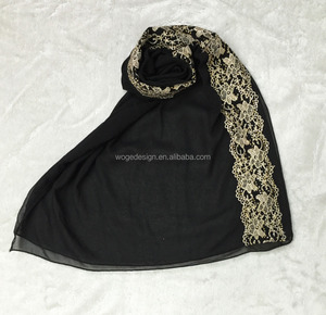 ผ้าคลุมศีรษะแฟชั่นใหม่ทันสมัยสำหรับผู้หญิงคาทอลิก อาหรับ มุสลิม ผ้าชีฟองปักลายลูกไม้ดอกไม้ ประดับด้วยหิน - Product Image 6
