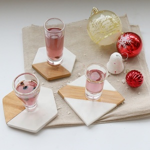 New Products Tableware Drink <strong>Placemat</strong> for Wine with Bamboo 10*10cm <strong>Marble</strong> coaster - Product Image 3