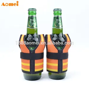 High Quality Manufacturer Customized Logo Printing Neoprene Collapsible 330ml Life Jacket Shape Bottle Beer Can Coolers Holder