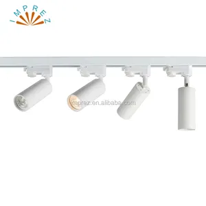 GU10 Track Spotlight LED รางโคมไฟโคมไฟสำหรับ Home Store Shop โชว์รูมสีดำสีขาว 2 สาย 1 เฟสติดตาม