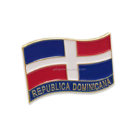 Insignia de Mapa de República Dominicana con Precio Directo de Fábrica, Insignia de Solapa con Bandera Nacional de Metal OEM/ODM con Cierre de Mariposa