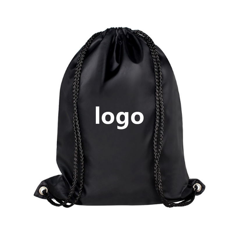 Free sample 210D polyester drawstring bag custom printed sport back packs