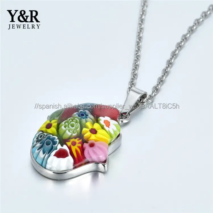 Millefiori Joyería Colgante de Acero Inoxidable personalizada