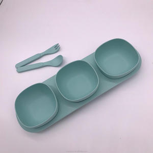 Juego de Vajilla de Fibra de Bambú para Niños, Estilo Coreano, Plato Divisor de Comida con Tres Compartimentos para Ensalada, Gran Venta - Product Image 3