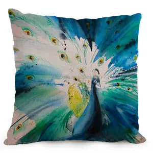 Decorative Throw Pillows For Sofa Home Car Decor Cojines Almofadas 45x45cm peacock Cushion Cover