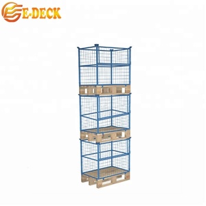 Cage de stockage en acier à mailles soudées galvanisées Euro, empilable - Product Image 3