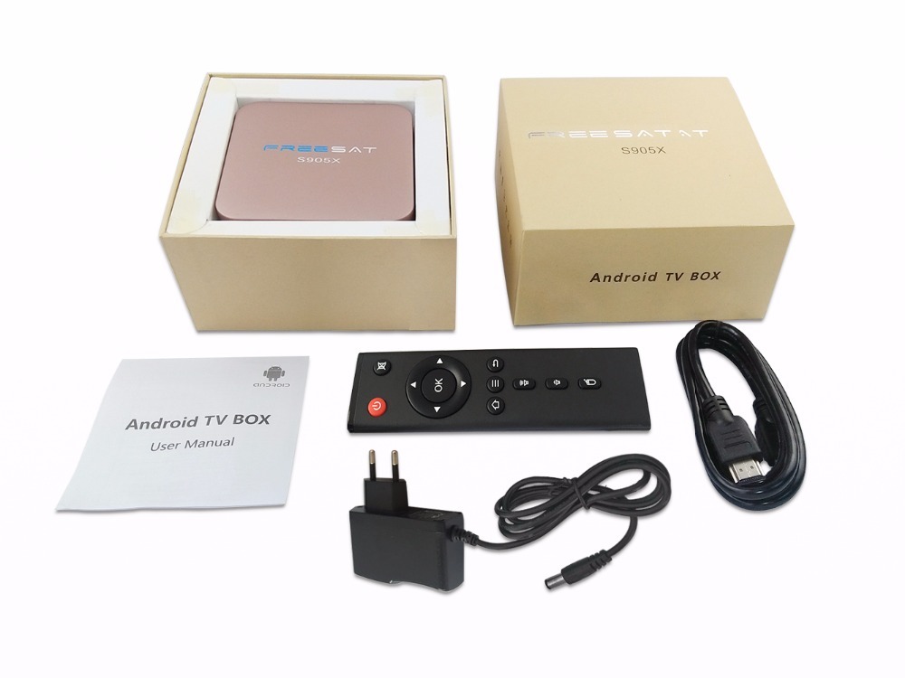 Freesat S905X Amlogic Android 6.0 2G/16G Android 4 K OTT Smart TV caja Quad Core Kodi XBMC Ethernet Wifi BT 4.0 TV Box