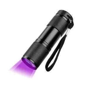 9LED Mini Pocket Ultraviolet Invisible Marker Detection Torch Handheld Handy Lamp 365nm nichia uv led torcia elettrica