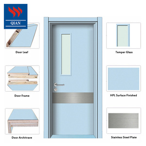 <span class=keywords><strong>Puerta</strong></span> de Madera HPL Laminada Impermeable para Hospital con Ventana de Vidrio - Product Image 2