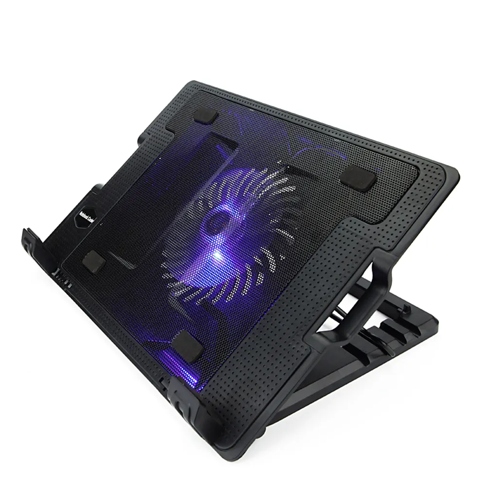 Metal mesh plastic one 140mm LED laptop fan cooler for 15.6 inch laptop