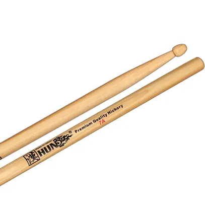 Wholesale HUN 7A American Hickory Drum Sticks with Wood tip