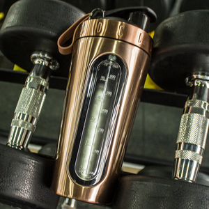 Secoueur de protéines spécial en acier inoxydable, avec boule shaker de protéines personnalisé avec fenêtre en tritan transparent - Product Image 1