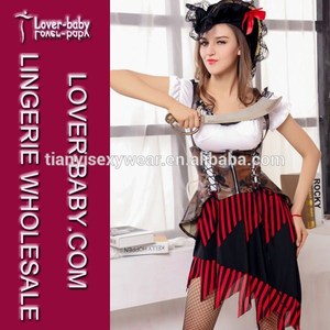 bárbaros del hombro mangas dama lleno de fantasía traje vestido de fantasía de disfraces de piratas - Product Image 2