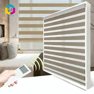 Remote control electric motorised cordless zebra blinds