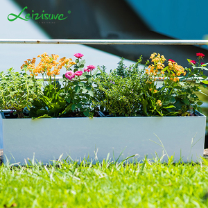 Pot de fleurs à haute brillance, en <span class=keywords><strong>plastique</strong></span>, <span class=keywords><strong>rectangulaire</strong></span>, clôture de rue, planteur de trous, boîte de plantation pour fenêtre blanche - Product Image 2