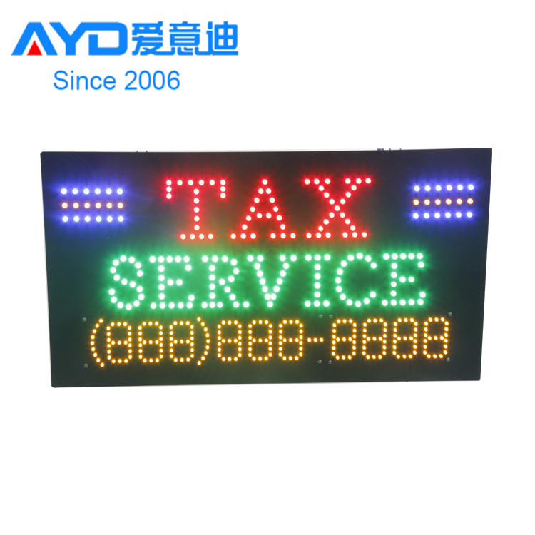 Hotcake Indoor Advertising Tax Service LED Open Board Program LED Display LED Window Sign LED Open Sign