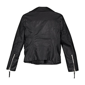 Commercio all'ingrosso Europeo Nero DELL'UNITÀ di elaborazione del Faux Moto <span class=keywords><strong>Giacca</strong></span> di Pelle Per Le Donne - Product Image 5
