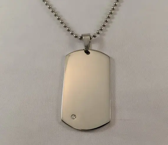Wholesale stainless steel blank dog tag necklace rhinestone