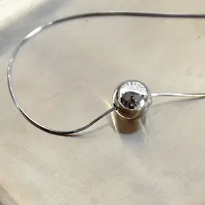 Geometrica 925 Sterling Silver Rotonda A Forma di Palla Collana con Tipo di Catena Del Serpente