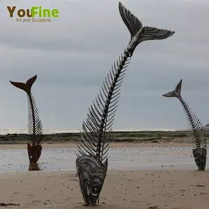 Abstract Stainless Steel Sculpture Fish Bones