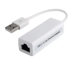 热卖快速白色 USB 2.0 10/100 到 RJ45 局域网以太网适配器 usb 到 Lan 转换器为 pc