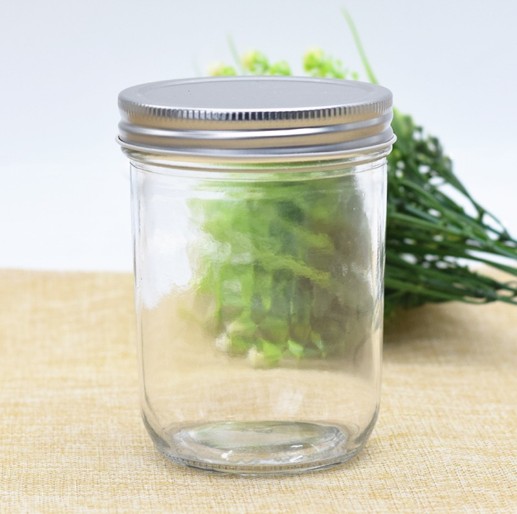 Round Shape Honey Jam Pickles Glass Jar With Twist off Lid Food Storage Glass Jar