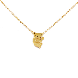 Collar de oro impermeable de moda para mujeres niñas Acero inoxidable 18K oro lindo Animal Origami <span class=keywords><strong>Koala</strong></span> oso collar joyería regalo - Product Image 1