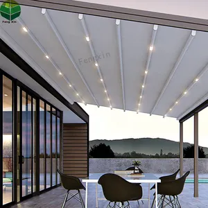 안뜰 알루미늄 합금 외부 금속 차일 PVC Pergola 철회 가능한 지붕