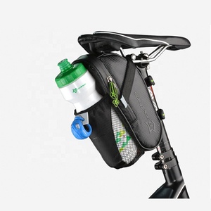 OEM IPX4防水 ブラック MTB リアシートサドルバッグ ウォーターボトルポケット 215g 軽量 スポーツ アウトドアサイクリングアドベンチャー用 - Product Image 4
