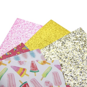 <strong>Double</strong> <strong>Side</strong> Glitter Summer Ice Cream Printed Artificial <strong>Vinyl</strong> Leather <strong>Fabric</strong> 5918 - Product Image 5