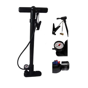 <span class=keywords><strong>Pompe</strong></span> à <span class=keywords><strong>vélo</strong></span> manuelle en plastique avec manomètre PSI, compatible Schrader et Presta, <span class=keywords><strong>pompe</strong></span> à air manuelle haute pression portable pour pneus de <span class=keywords><strong>vélo</strong></span> de route et de VTT - Product Image 1