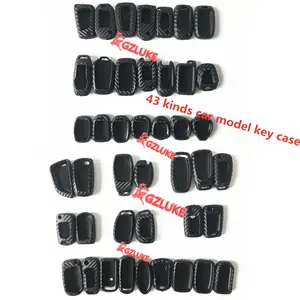 Whole Black Soft Carbon fiber Look Remote Car Key Case Cover Bag FOB 40 kinds of car Models