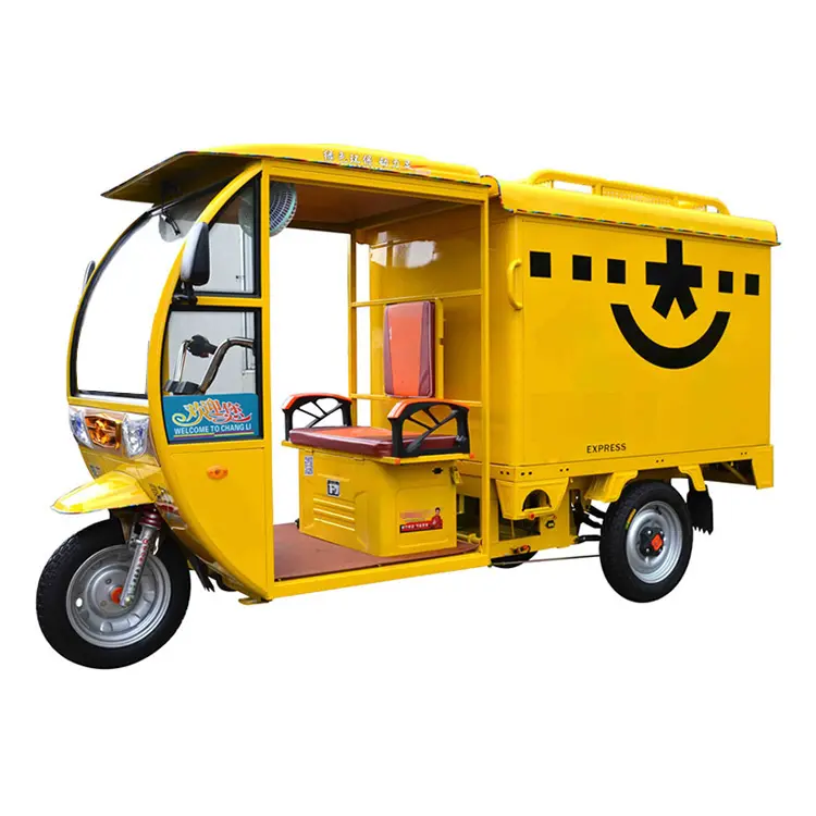 Elettrico chiuso triciclo per postale exp contenitore Chiuso triciclo elettrico veicolo di consegna