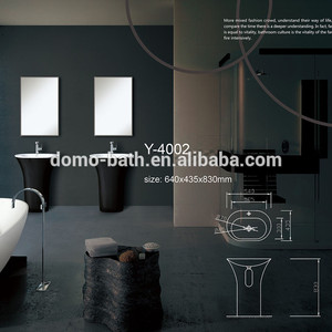 Domo norme européenne <span class=keywords><strong>salle</strong></span> <span class=keywords><strong>de</strong></span> bains acrylique pur colonne lavabo - Product Image 1