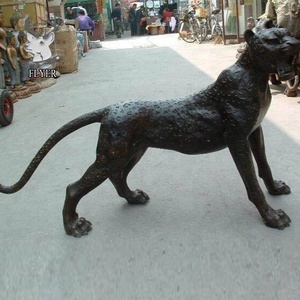 Sculpture animale extérieure en métal <span class=keywords><strong>statue</strong></span> de panthère grandeur nature en laiton bronze à vendre