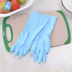 Tres Colores de Medio Ambiente de limpieza de la cocina lavar los platos larga impermeable de caucho personalizado hogar guante