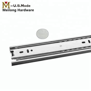 Meilong Phần Cứng Kính Thiên Văn Kênh 3 Bóng Mang Nhà Bếp Cài đặt Ngăn Kéo Slide/Đen Hoàn Thiện Sắt Trượt Chấm Trong 65G - Product Image 1