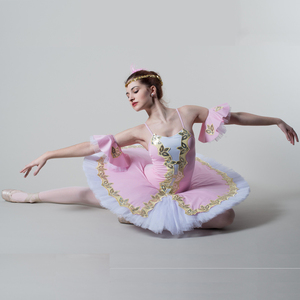 Ballet classique professionnel Tutu avec fleur rose, 2 pièces, vêtements de Performance sur scène, pour femmes adultes - Product Image 4