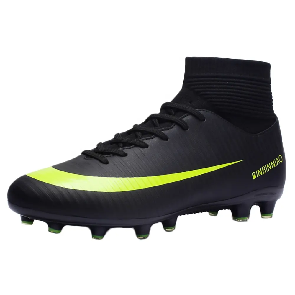 Men Sports High ankle Outdoor Football boots shoe Turf Soccer Shoes Soccer Cleats zapatillas de futbol