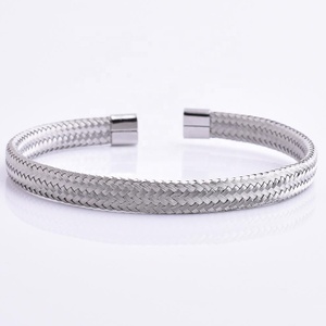 Bracciale Aperto Vintage in Acciaio Inossidabile, Ultimo Design alla Moda, Bracciale a Maglia <span class=keywords><strong>con</strong></span> Cavo - Product Image 4