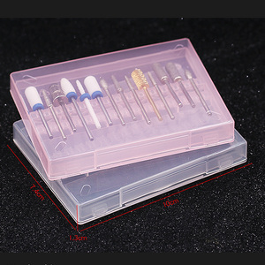 Transparent 14 supports <span class=keywords><strong>vide</strong></span> Portable stockage ongles forets organisateur boîtier boîte ongles perceuse approvisionnement boîte de rangement - Product Image 4