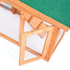 Jaula de conejo grande para exteriores, pintura verde de madera, de lujo, venta al aire libre, de fábrica de mascotas de China - Product Image 4