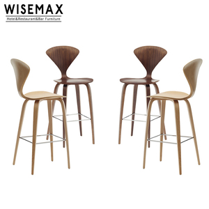Taburete de Bar Moderno de Mediados de Siglo, Estilo Norman Cherner, Madera Contrachapada Moldeada - Product Image 6