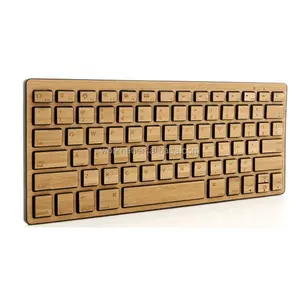 Teclado inalámbrico mini BT para Mac, diseño suizo de madera de bambú, 100% original