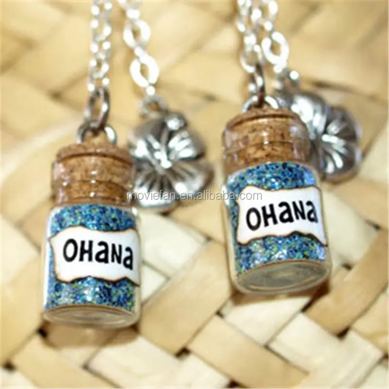 Adorable Stitch Family Magic Bottle Glass Dangle Earrings with Flower Charms